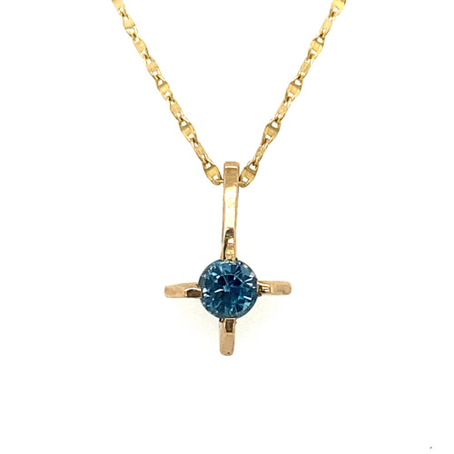 10KT Yellow Gold London Blue Topaz Pendant