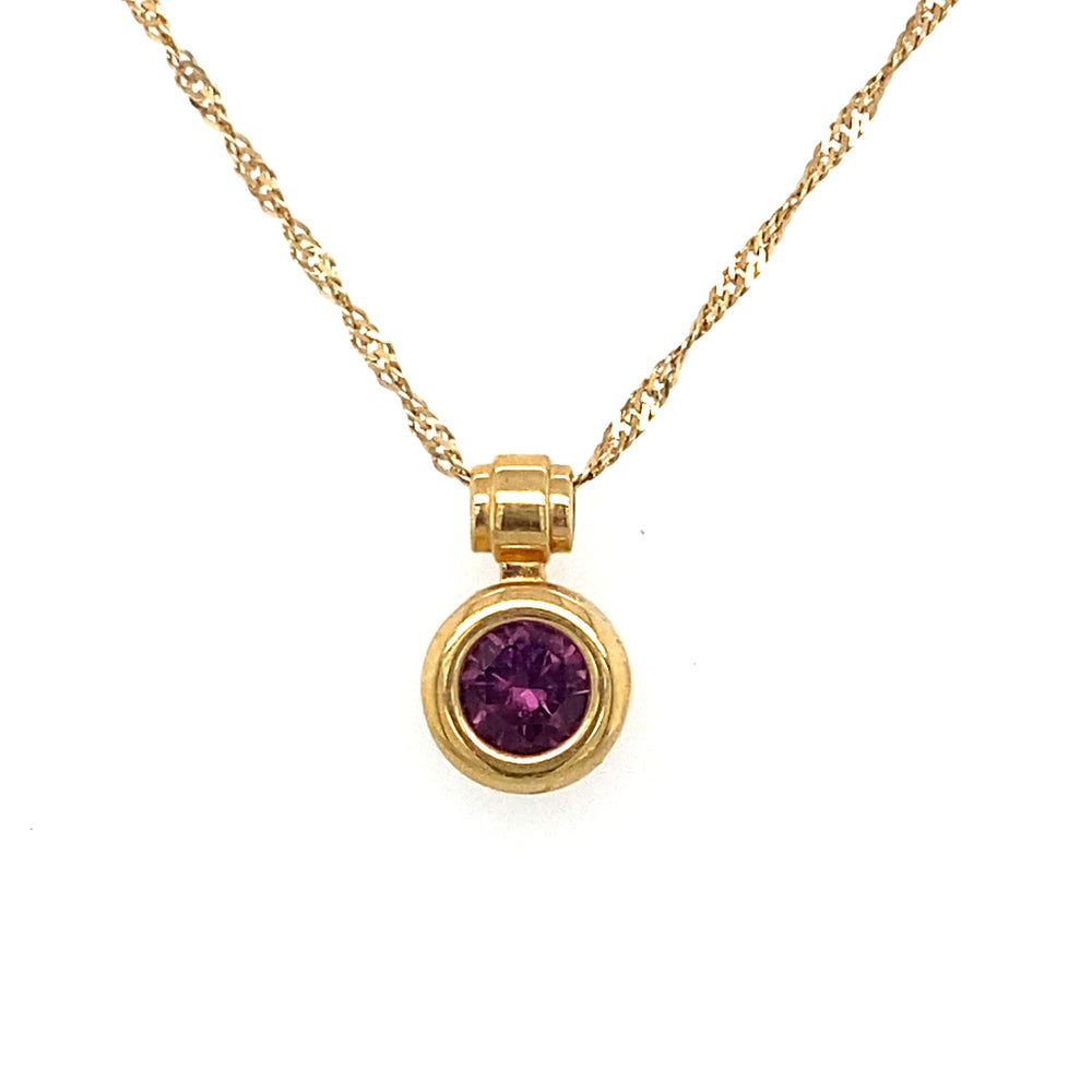 10KT Yellow Gold Amethyst Pendant