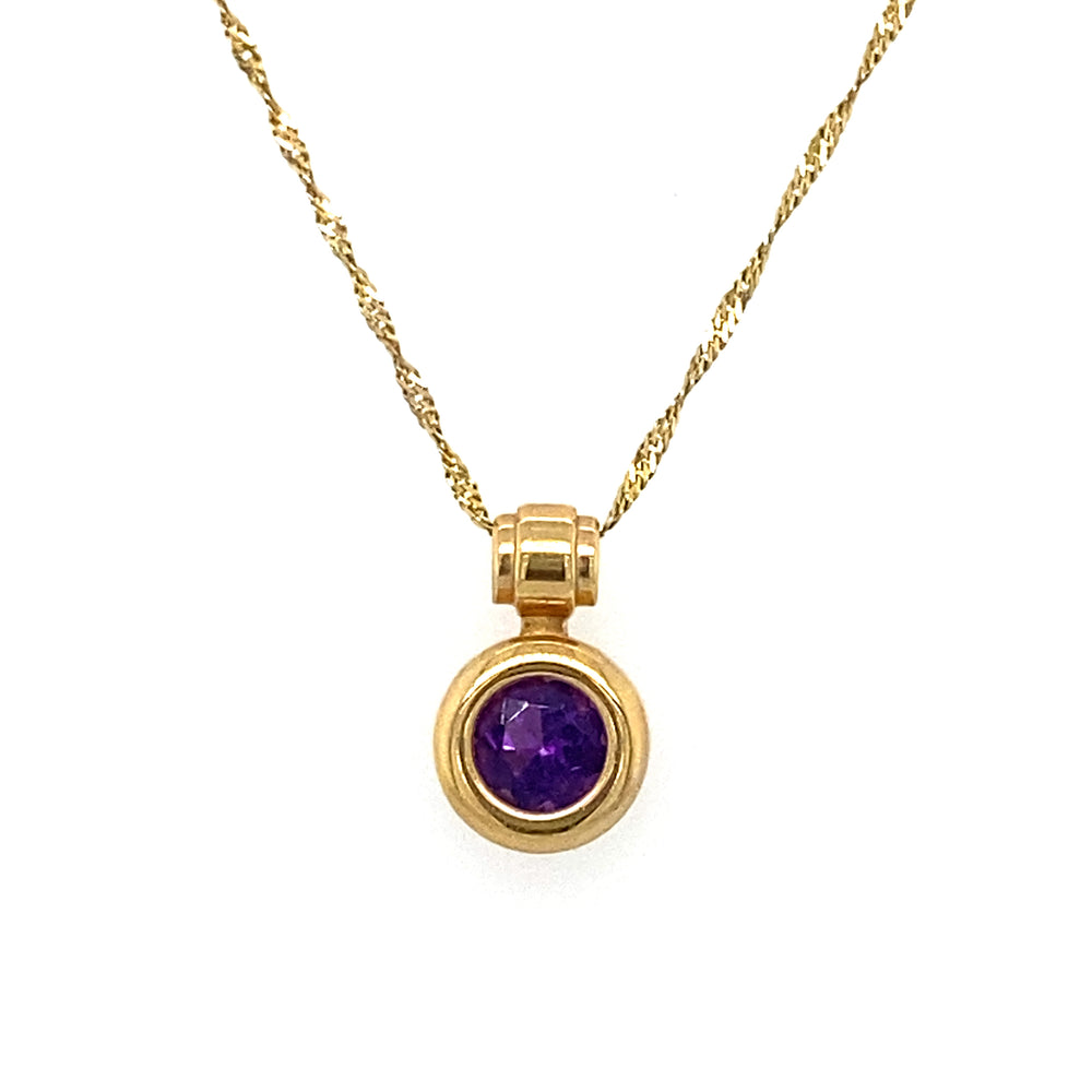 10KT Yellow Gold Amethyst Pendant