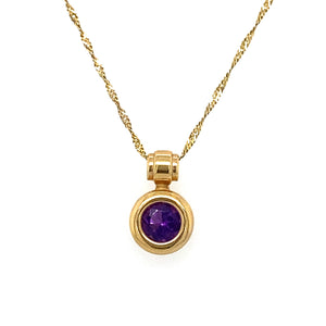 10KT Yellow Gold Amethyst Pendant