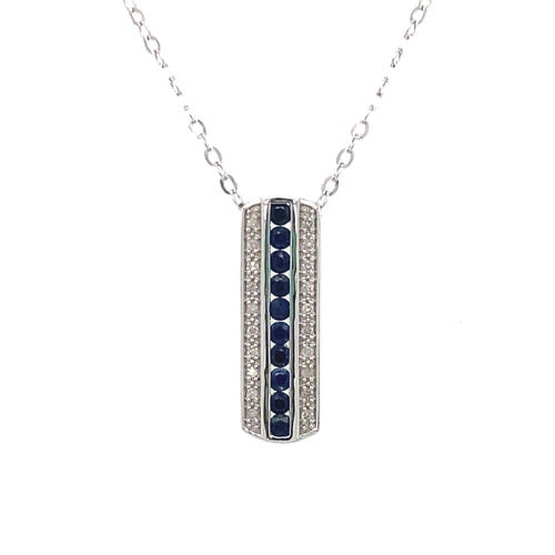 10kt White Gold Sapphire & Diamond Pendant