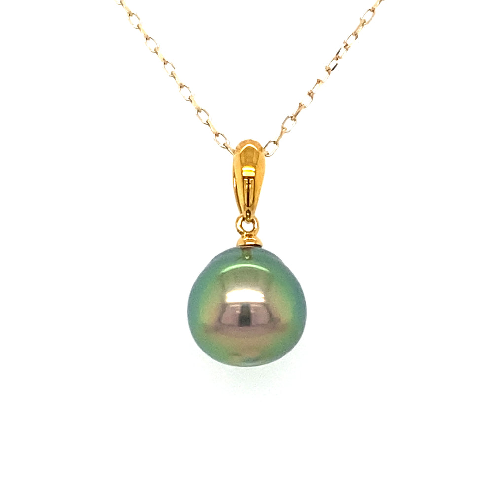 14K Yellow Gold Tahitian Pearl Pendant