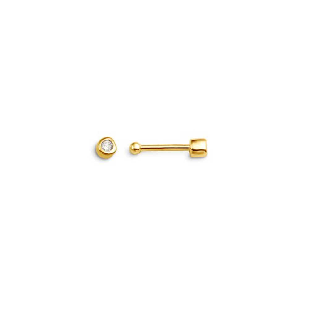 14kt Yellow Gold Nose Stud with Diamond