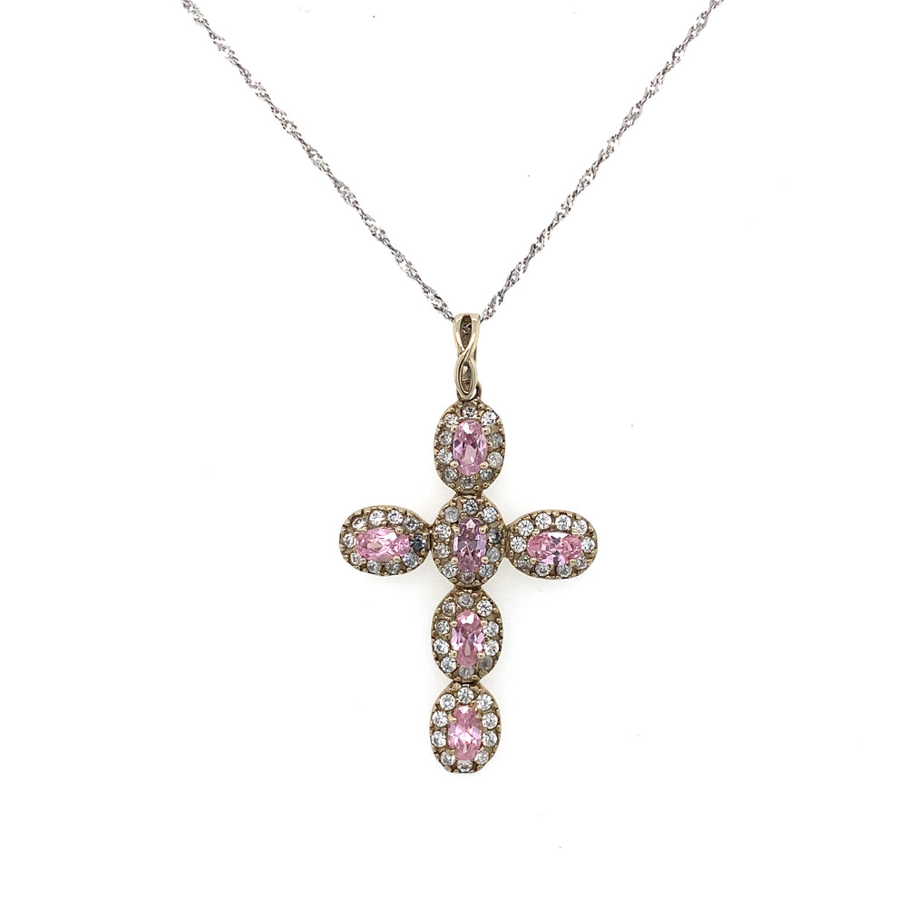 10kt Pink Topaz + CZ Pendant