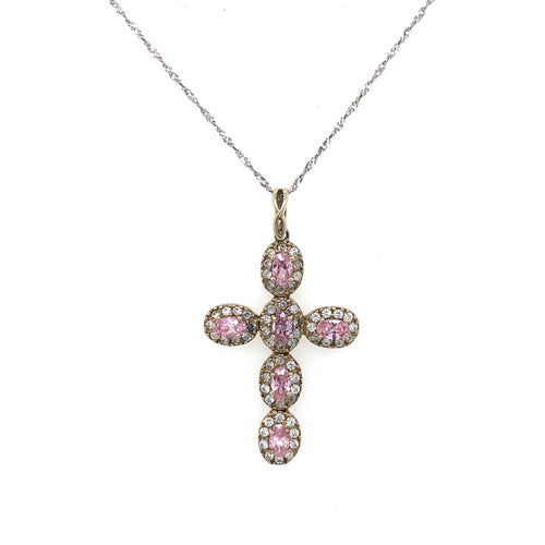 10kt Pink Topaz + CZ Pendant