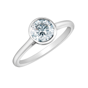 The Bezel Set Solitaire - Customizable Lab Grown Diamond Engagement Ring