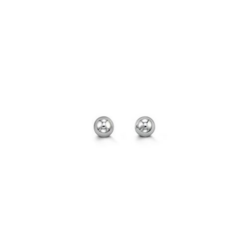 14kt White Gold Ball Stud Earrings 3mm