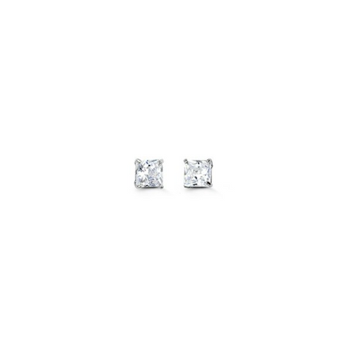 14kt White Gold Square CZ Stud Earrings