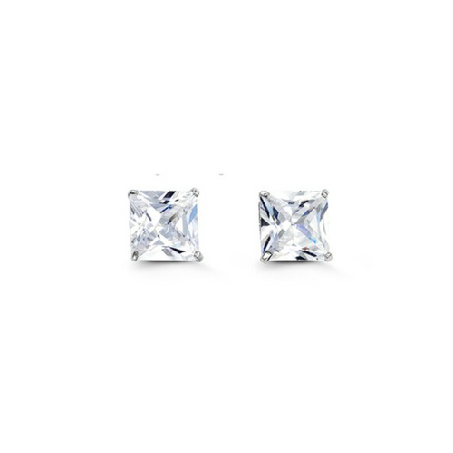 14kt White Gold 6mm CZ Stud Earrings