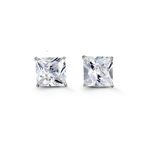 14kt White Gold 8mm CZ Stud Earrings