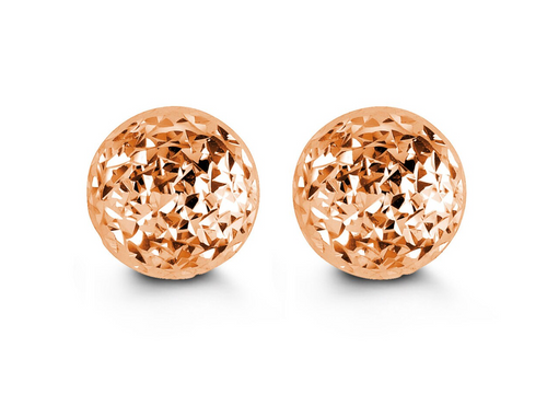 10kt Rose Gold Ball Stud Earrings 10mm