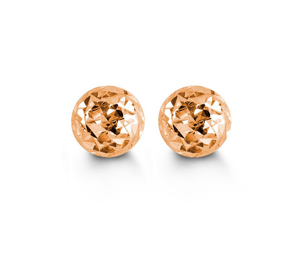 10kt Rose Gold Ball Stud Earrings 5mm