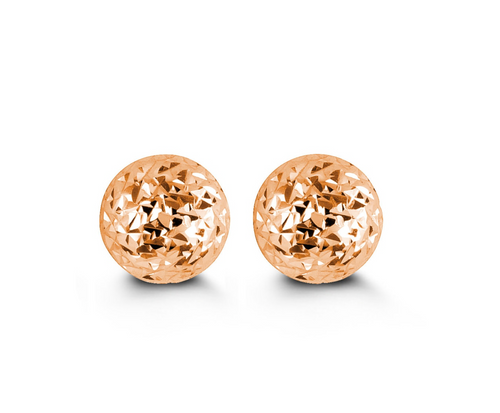 10kt Rose Gold Ball Stud Earrings 8mm