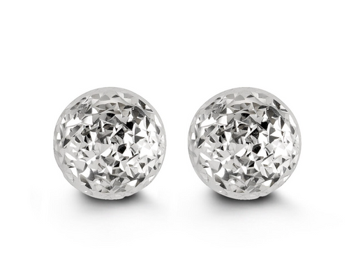 10kt White Gold Ball Stud Earrings 10mm