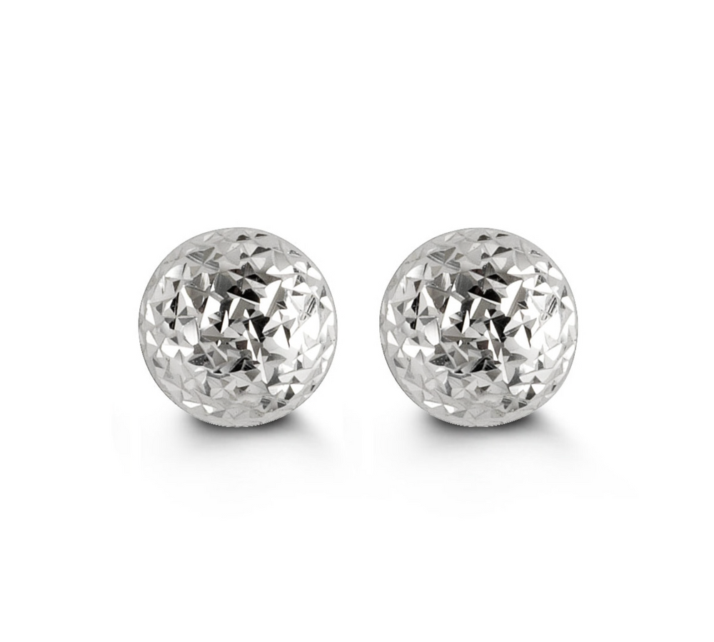 10kt White Gold Ball Stud Earrings 7mm