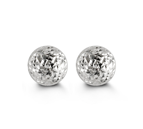 10kt White Gold Ball Stud Earrings 7mm