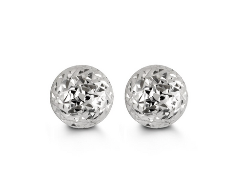 10kt White Gold Ball Stud Earrings 8mm