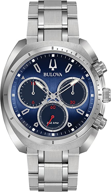 Bulova Blue Dial Silver Tone Watch 96A185