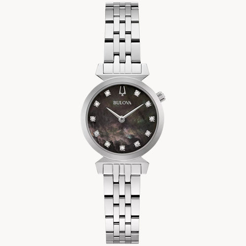 Bulova Regatta Black Dial Stainless Steel Watch 96P221