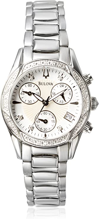 Bulova Mother of Pearl Dial Silver-Tone Stainless Steel Watch 96R134