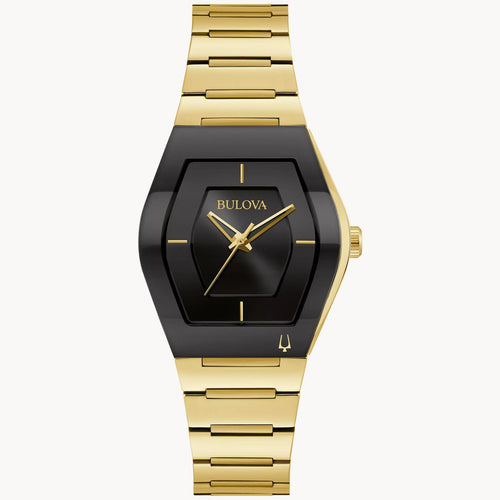 Bulova Gemini Black Dial Stainless Steel Watch 97L164