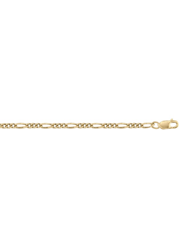 10kt Yellow Gold 2.2mm Solid Figaro Chain