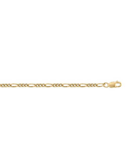 10kt Yellow Gold 2.2mm Solid Figaro Chain
