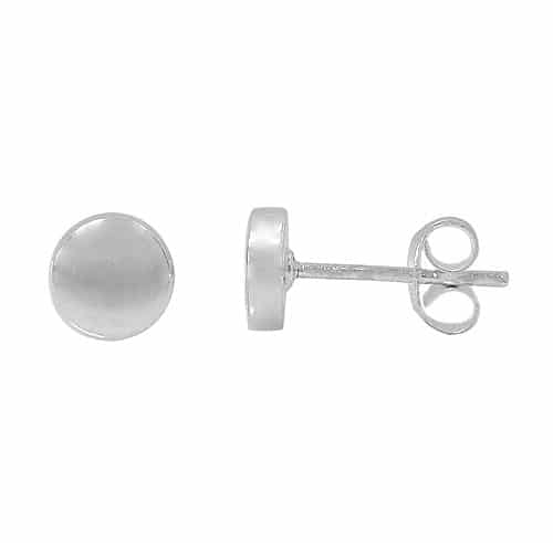 Sterling Silver 6mm Flat Stud Earring