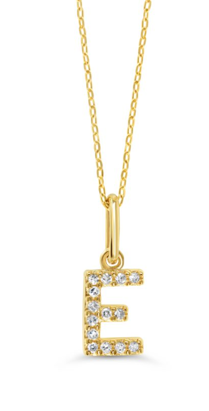 10kt Yellow Gold Diamond Initial Necklace