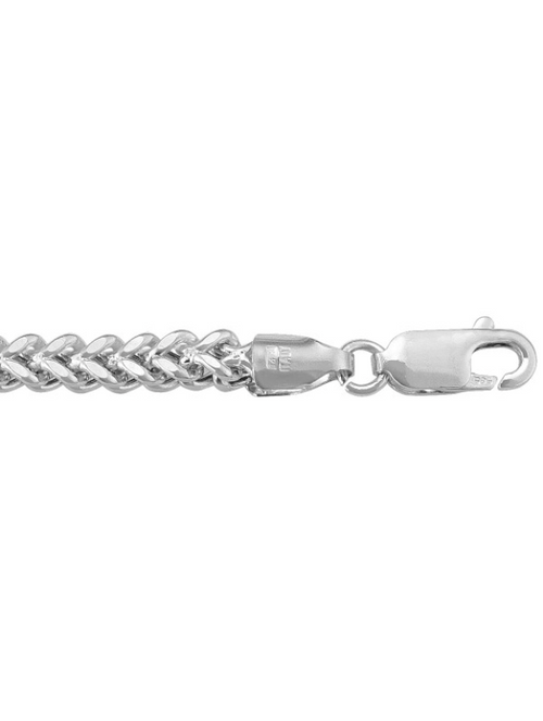 14kt White Gold 3.6mm Hollow Franco Chain
