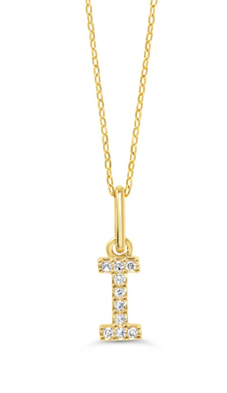 10kt Yellow Gold Diamond Initial Necklace
