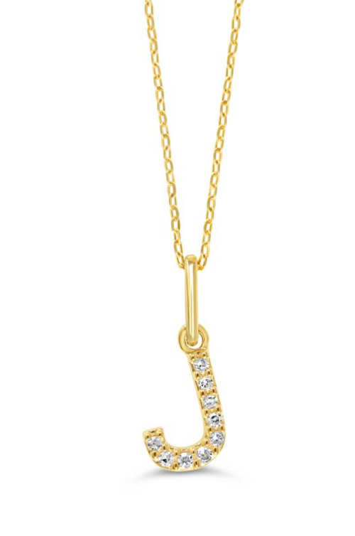 10kt Yellow Gold Diamond Initial Necklace