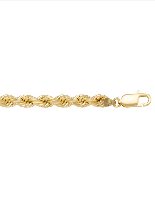 10kt, 14kt, 18kt yellow Gold 8.0 mm Rope Link Chain