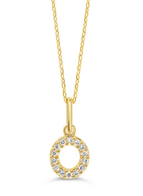 10kt Yellow Gold Diamond Initial Necklace