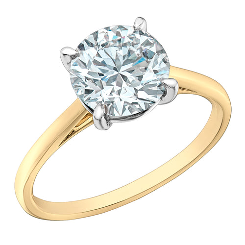 The Cathedral Classic - Round Brilliant Lab Grown Diamond Solitaire - Customizable Engagement Ring