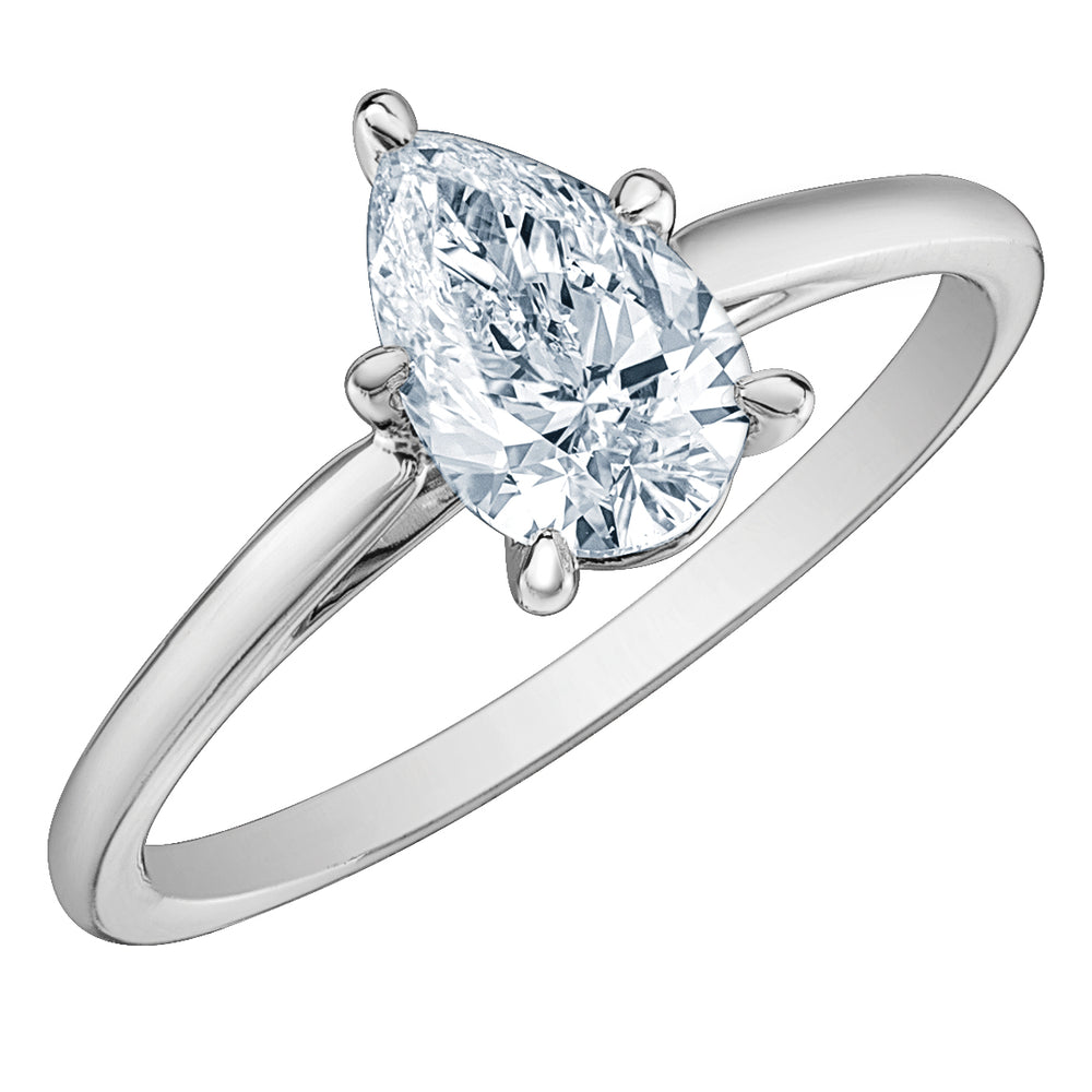 The Cathedral Classic - Pear Cut Lab Grown Diamond Solitaire - Customizable Engagement Ring
