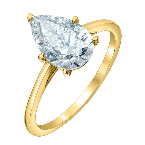 The Cathedral Classic - Pear Cut Lab Grown Diamond Solitaire - Customizable Engagement Ring