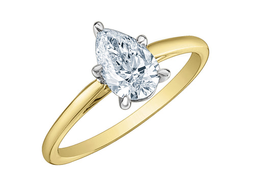 The Cathedral Classic - Pear Cut Lab Grown Diamond Solitaire - Customizable Engagement Ring