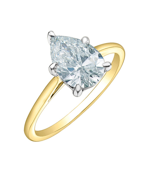 The Cathedral Classic - Pear Cut Lab Grown Diamond Solitaire - Customizable Engagement Ring