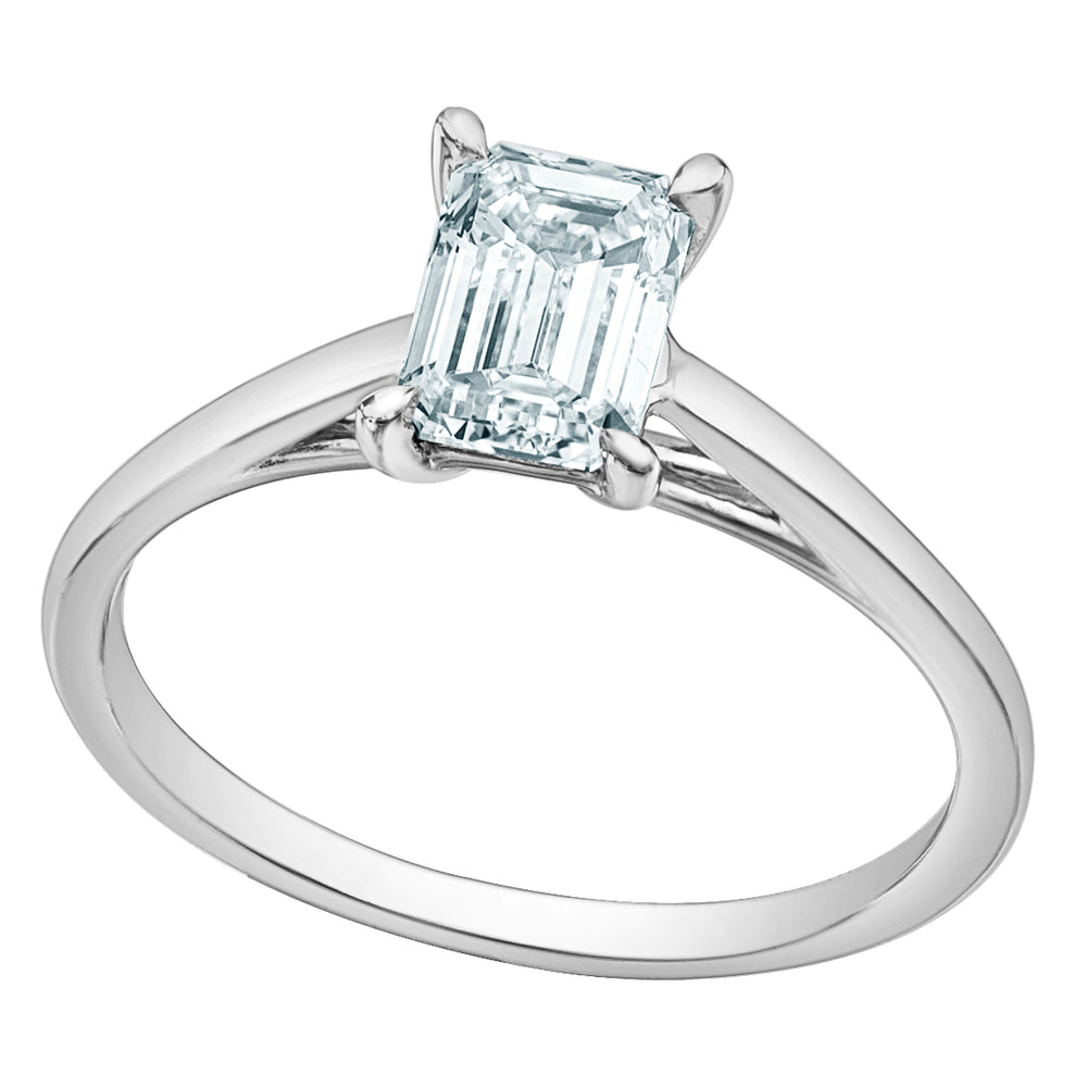 The Cathedral Classic - Emerald Cut Lab Grown Diamond Solitaire - Customizable Engagement Ring