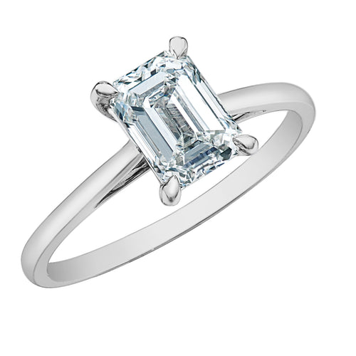 The Cathedral Classic - Emerald Cut Lab Grown Diamond Solitaire - Customizable Engagement Ring