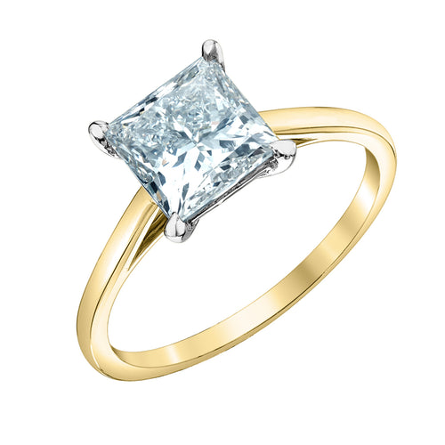 The Cathedral Classic - Princess Cut Lab Grown Diamond Solitaire - Customizable Engagement Ring