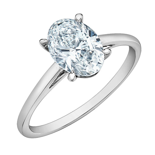 The Cathedral Classic - Oval Lab Grown Diamond Solitaire - Customizable Engagement Ring