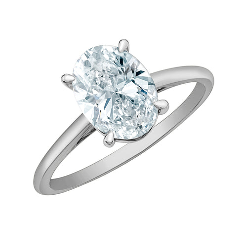The Cathedral Classic - Oval Lab Grown Diamond Solitaire - Customizable Engagement Ring