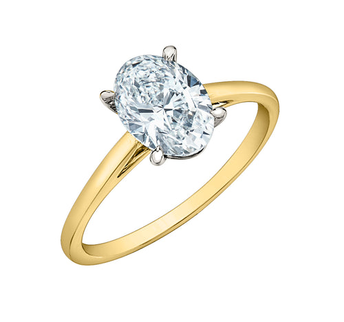 The Cathedral Classic - Oval Lab Grown Diamond Solitaire - Customizable Engagement Ring