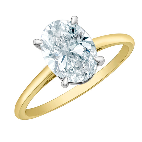 The Cathedral Classic - Oval Lab Grown Diamond Solitaire - Customizable Engagement Ring