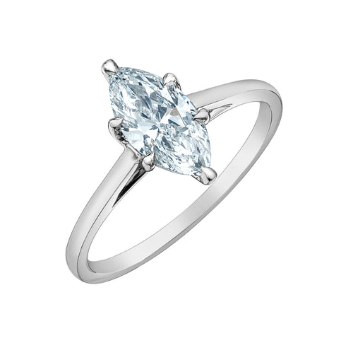 The Cathedral Classic - Marquise Lab Grown Diamond Solitaire - Customizable Engagement Ring