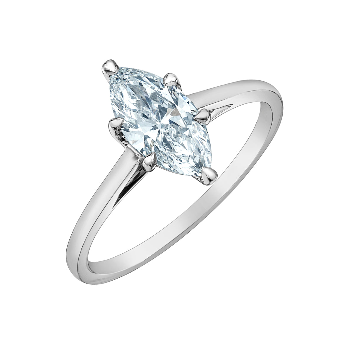 The Cathedral Classic - Marquise Lab Grown Diamond Solitaire - Customizable Engagement Ring