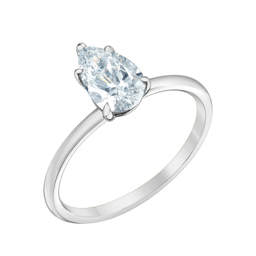 The Petite Peg - Pear Cut Lab Grown Diamond Solitaire - Customizable Engagement Ring