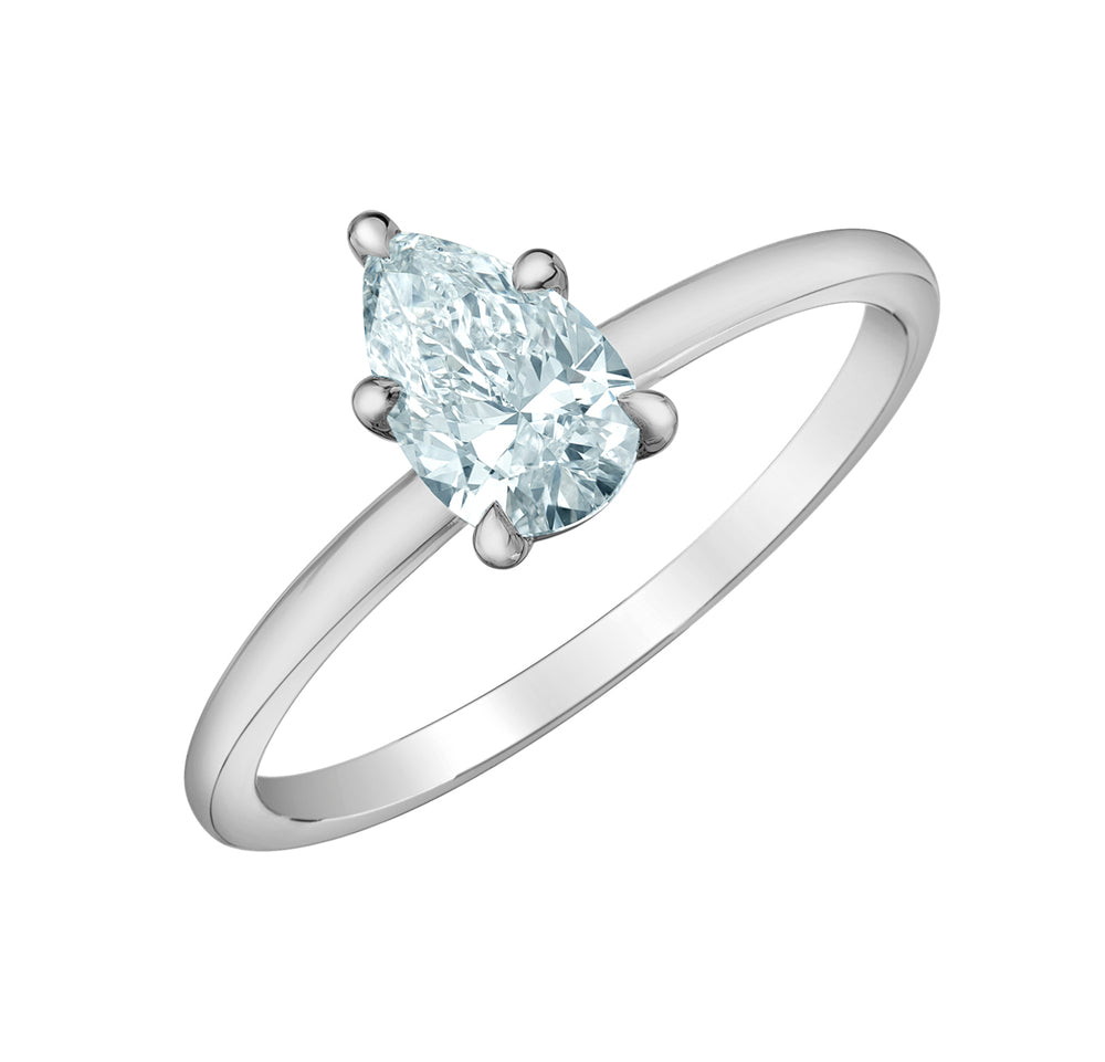The Petite Peg - Pear Cut Lab Grown Diamond Solitaire - Customizable Engagement Ring